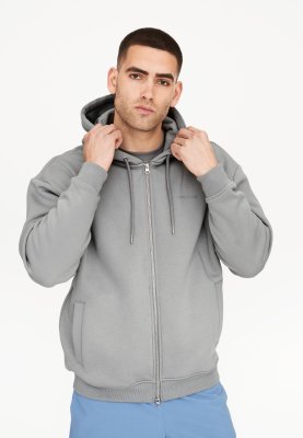 Hoodie "zip" | Bomuld | Lys grå