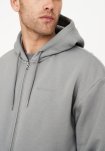Hoodie "zip" | Bomuld | Lys grå -Resteröds