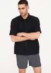 Kortærmet skjorte "kirk" | Polyester | Sort -Resteröds