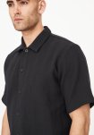 Kortærmet skjorte "kirk" | Polyester | Sort -Resteröds