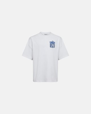 T-shirt m. print "dev" | 100% bomuld | Hvid