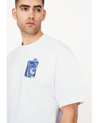 T-shirt m. print "dev" | 100% bomuld | Hvid -Resteröds