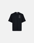 T-shirt m. print "dev" | 100% bomuld | Sort -Resteröds