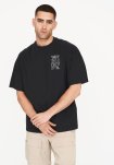 T-shirt m. print "dev" | 100% bomuld | Sort -Resteröds