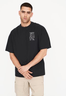 T-shirt m. print "dev" | 100% bomuld | Sort