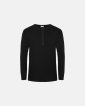 Langærmet t-shirt "grandad" | 100% økologisk bomuld | Sort - Resteröds