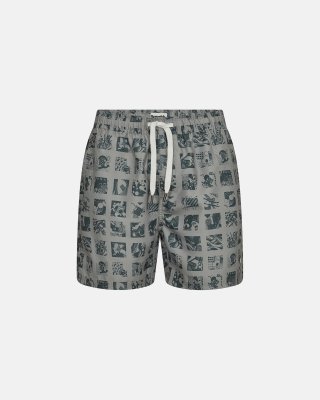Badeshorts "willy" | 100% polyester | Grå/grøn