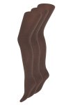 Strømpebukser "merino" 3-pak | Merino uld  | 100 denier | Brun -Decoy