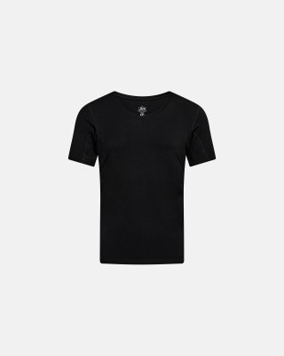 T-shirt "sweat proof" v-neck | Økologisk bambusviskose | Sort