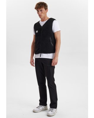 Fleecevest | 100% polyester | Sort -Resteröds