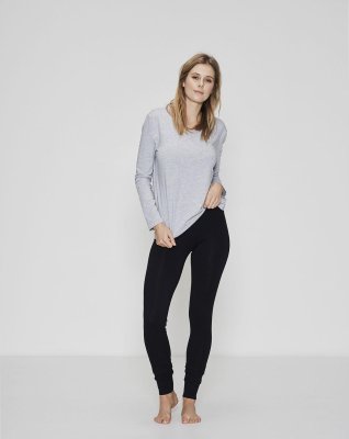 Langærmet t-shirt, Bambusviskose, Grå