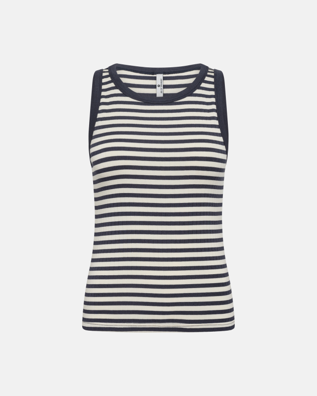 Tanktop "rib" | Bambusviskose | Blåstribet