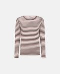 Langærmet T-shirt "rib" | Bambusviskose | Mørk rosastribet -JBS of Denmark Women