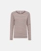 Langærmet T-shirt "rib" | Bambusviskose | Mørk rosastribet - JBS of Denmark Women