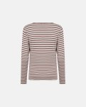 Langærmet T-shirt "rib" | Bambusviskose | Mørk rosastribet -JBS of Denmark Women