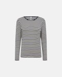 Langærmet T-shirt "rib" | Bambusviskose | Blåstribet -JBS of Denmark Women