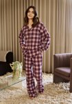 Pyjamasskjorte | 100% økologisk bomuld | Rødternet -JBS of Denmark Women