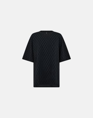 Sweat t-shirt "oversize" | Sort m. flockprint -Hype the Detail