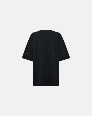 Sweat t-shirt "oversize" | Sort m. flockprint -Hype the Detail