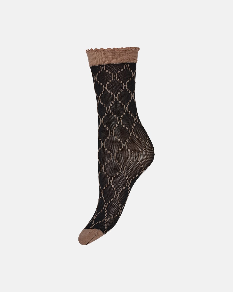 Hype the Detail Strømper "Logo" | 25 denier | Sort/sand - One size