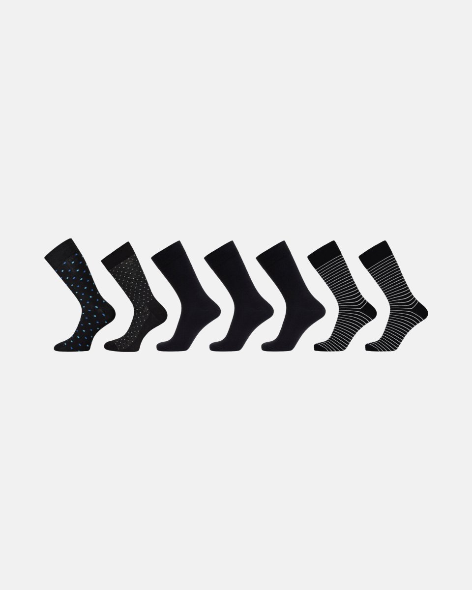 Dovre Strømper 7-pak | Bambusviskose | Sort - 40-45