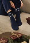 Ankelstrømper 'x-mas' | Bomuld | Navy -Decoy