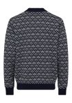 Pullover 'strik' | 100% uld | Navy/grå -Dovre