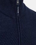 Strik 'full zip', Uld, Navy