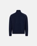 Pullover 'ribbed half zip', Uld, Navy