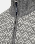 Pullover 'half zip'| 100% uld | Grå -Dovre