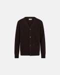 Strik cardigan 'kyle' | Uld | Brun -Resteröds