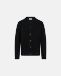 Strik cardigan 'dean' | Uld | Sort -Resteröds