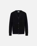 Strik cardigan 'kyle' | Uld | Sort -Resteröds