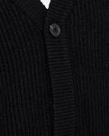Strik cardigan 'kyle' | Uld | Sort -Resteröds
