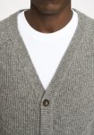 Strik cardigan 'kyle' | Uld | Grå melange -Resteröds