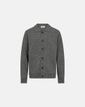 Strik cardigan 'dean' | Uld | Grå melange -Resteröds