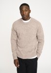 Strik pullover 'lean' | Uld | Sand -Resteröds
