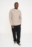 Strik pullover 'lean' | Uld | Sand -Resteröds