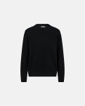 Strik pullover 'lean' | Uld | Sort -Resteröds