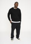 Strik pullover 'lean' | Uld | Sort -Resteröds