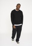 Strik pullover 'lean' | Uld | Sort -Resteröds
