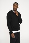 Strik pullover 'lean' | Uld | Sort -Resteröds