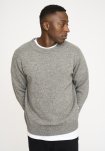 Strik pullover 'lean' | Uld | Grå melange -Resteröds
