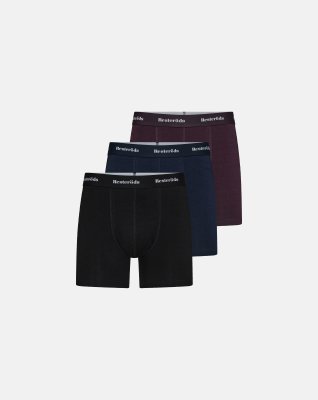 Tights "ekstra længde" 3-pak | Bambusviskose | Sort/blå/rød -Resteröds