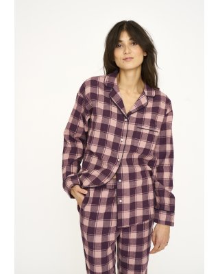 Pyjamasskjorte | 100% økologisk bomuld | Rødternet -JBS of Denmark Women