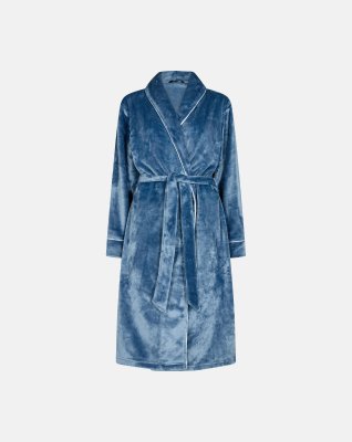 Lang badekåbe | 100% polyester | Blå -Decoy