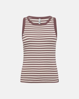 Tanktop "rib"  | Bambusviskose | Mørk rosastribet -JBS of Denmark Women
