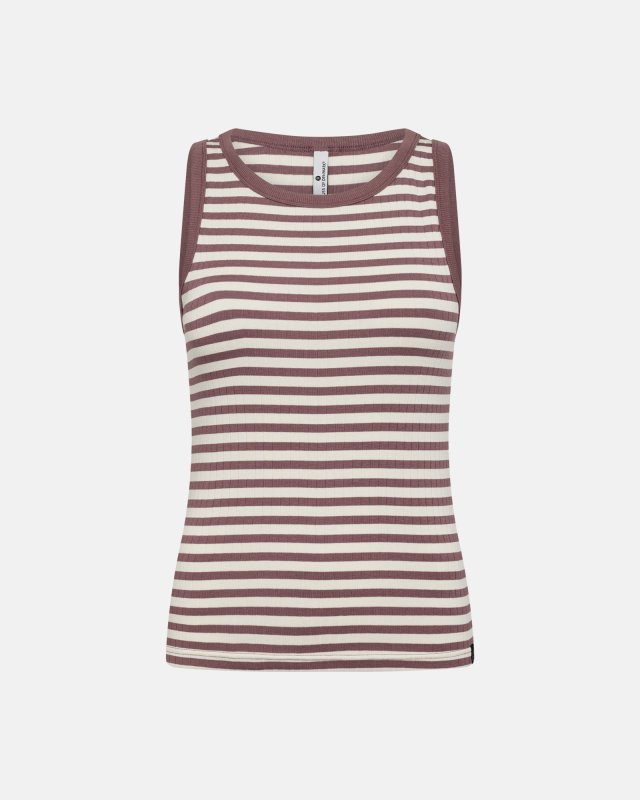 Rib tanktop | Bambusviskose | Rosa stribet