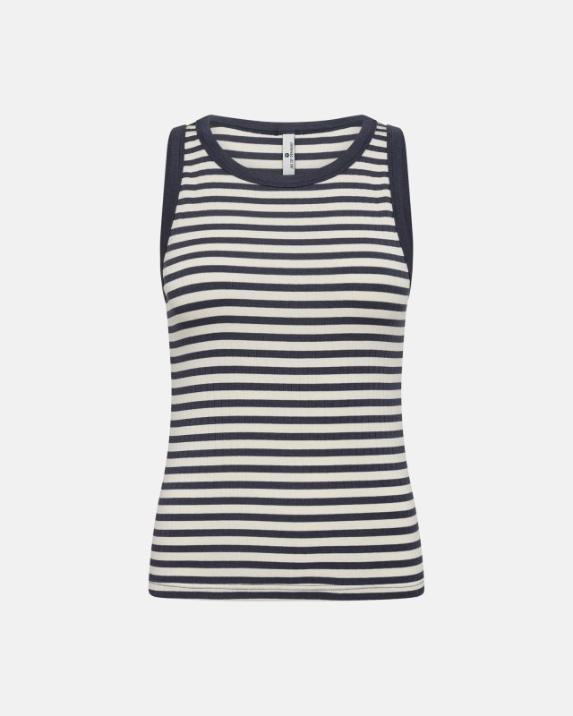 Rib tanktop | Bambusviskose | Blåstribet