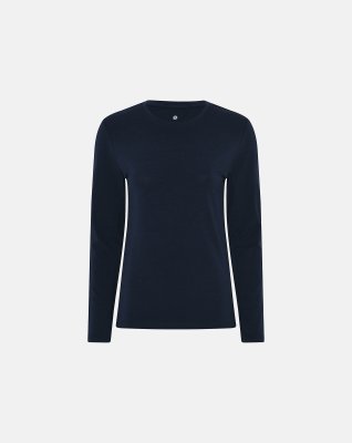 Langærmet t-shirt, Bambusviskose, Navy